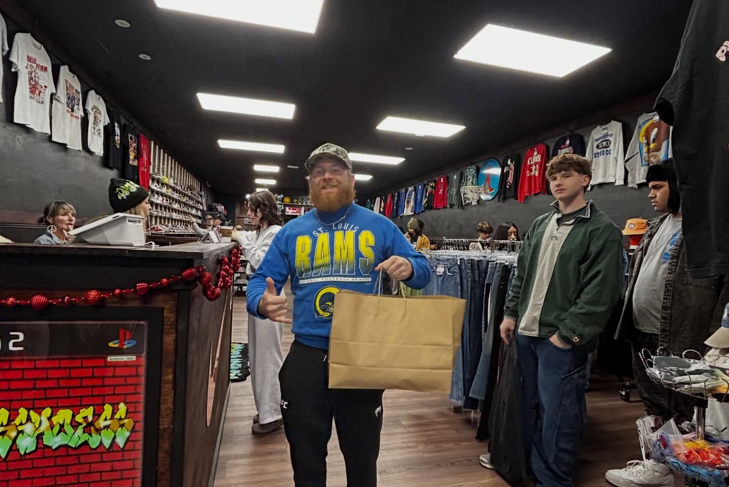 Family with kids shopping
