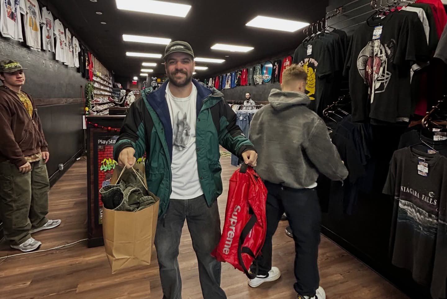 Customer with Supreme bag